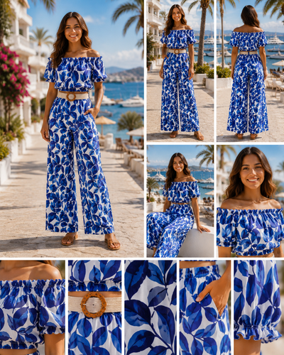 Ensemble tropical fille pantalon et t-shirt 3 coloris disponibles
