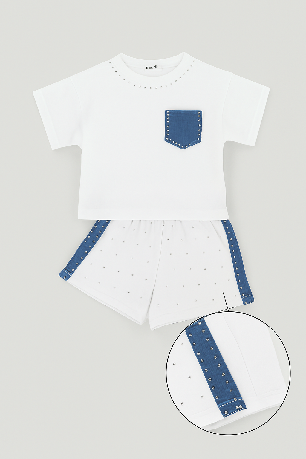 Ensemble Blanc & Jean à Strass – Style Décontracté Chic