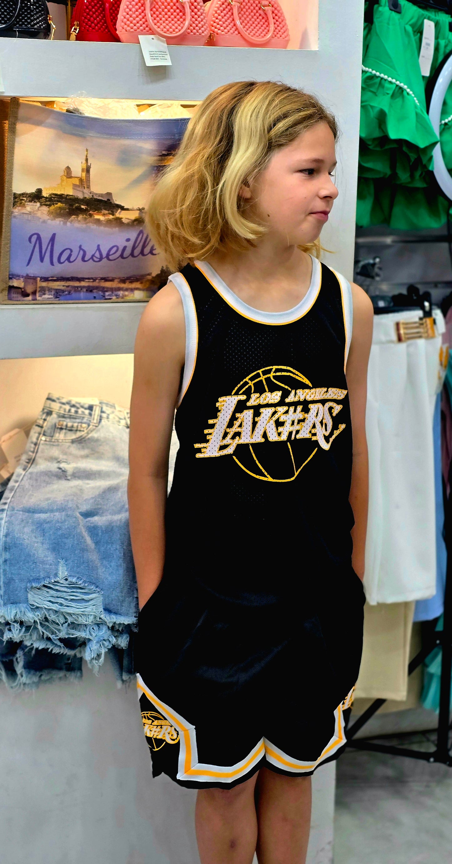 Ensemble Débardeur & Short Lakers – N°23 Édition Enfant