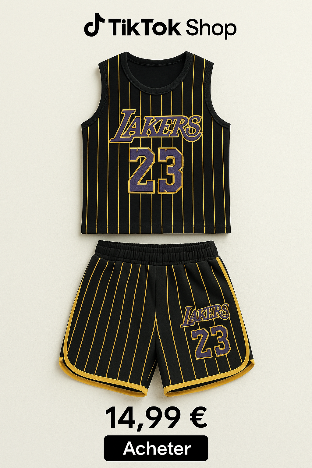 Ensemble Débardeur & Short Lakers – N°23 Édition Enfant