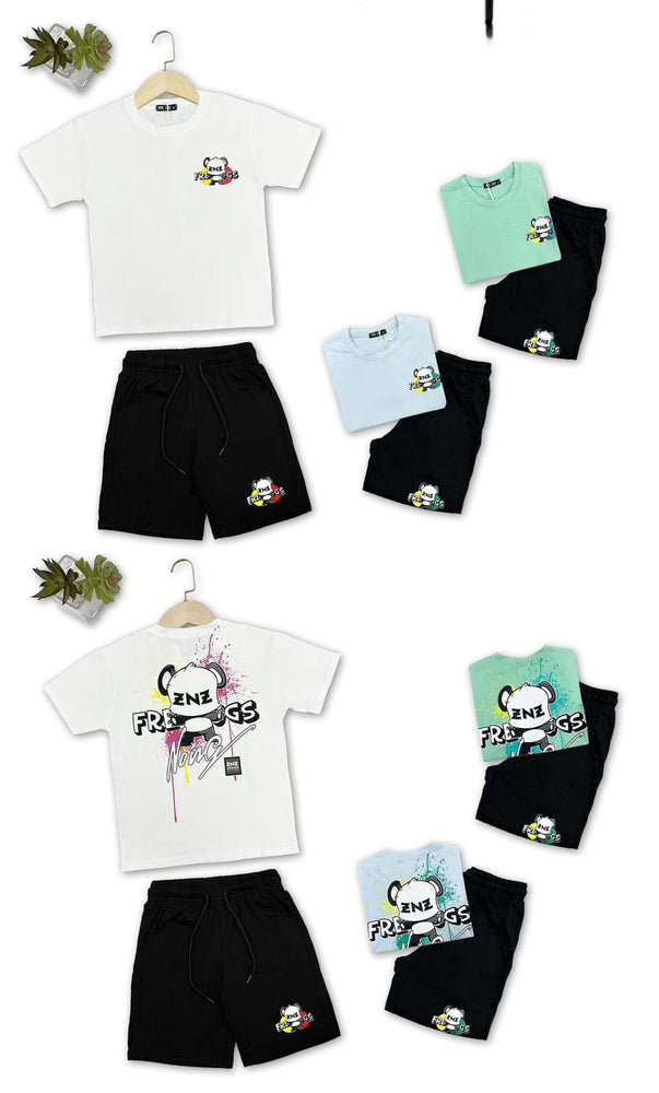 
                      
                        Ensemble Garçon ZNZ Panda NYC– T-shirt Bleu + Short Noir
                      
                    