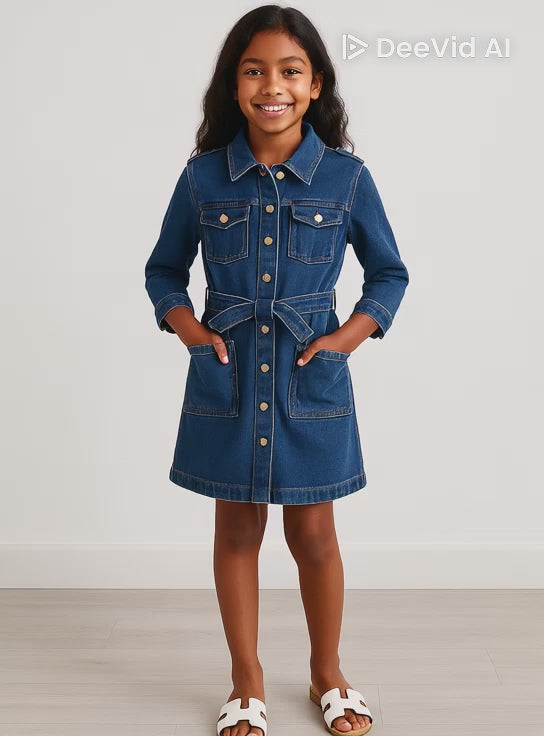 Robe Chemise Denim – Look Stylé pour Fille
