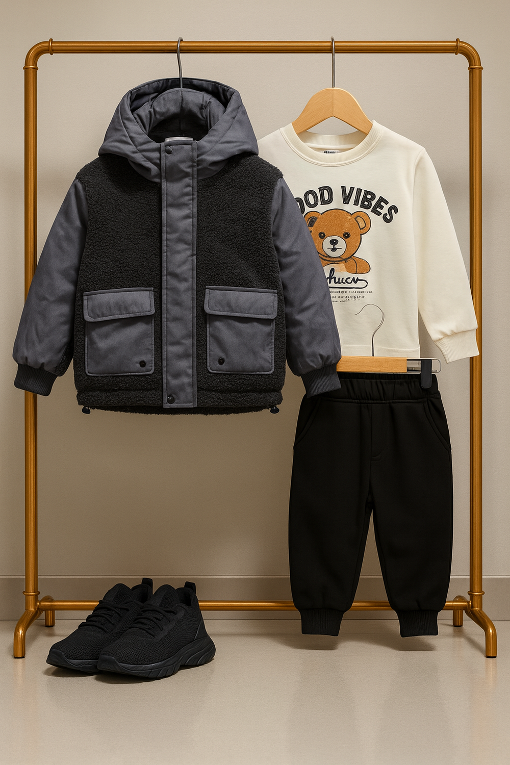 Ensemble doudoune Teddy +jogging Black Friday