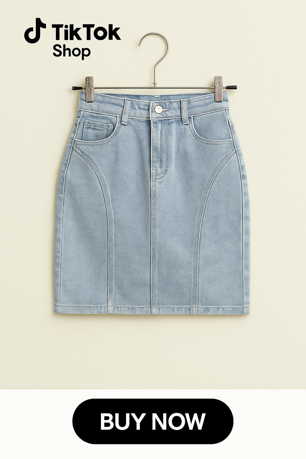 Jupe Fille en Jean Bleu Clair – Coupe Droite & Style Casual Chic