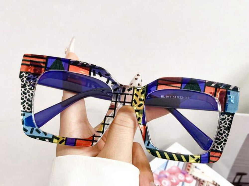 Lunettes Carrées Color Block – Look Fashion Extravagant
