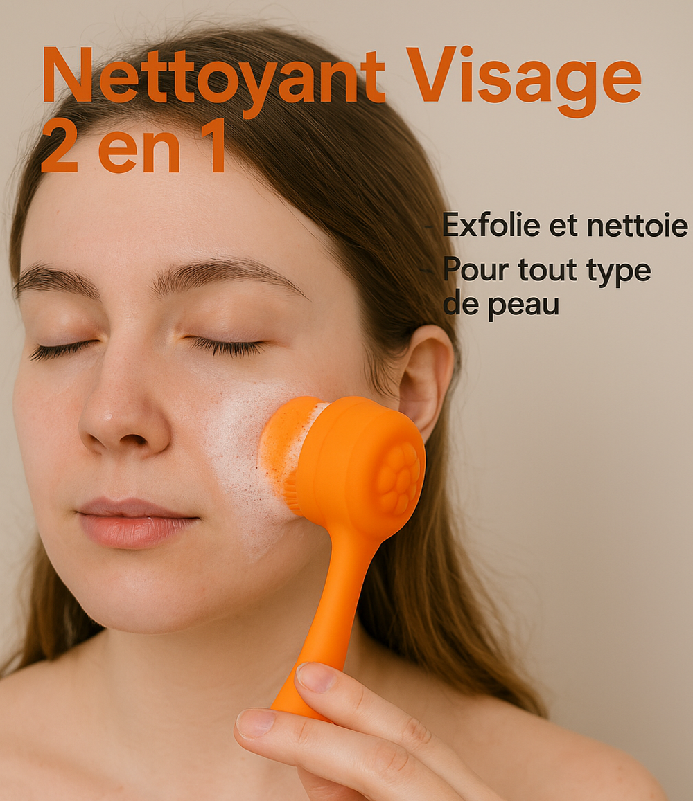 Face Cleaner 2 en 1 - Brosse visage douce & exfoliante