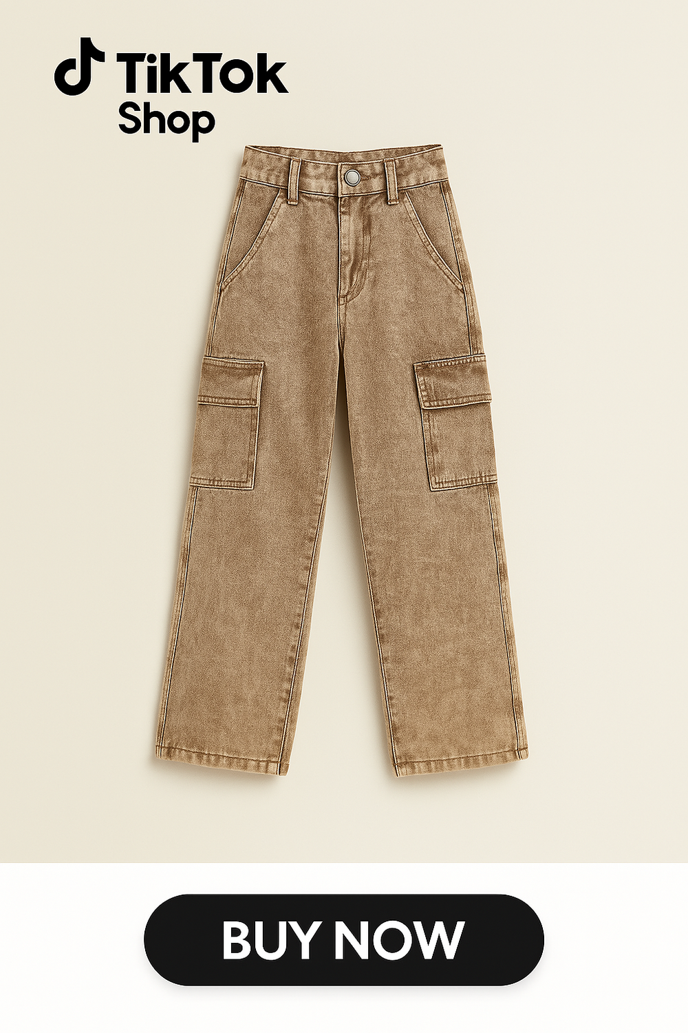 Jean Cargo Enfant – Coupe Droite & Poches Utilitaires