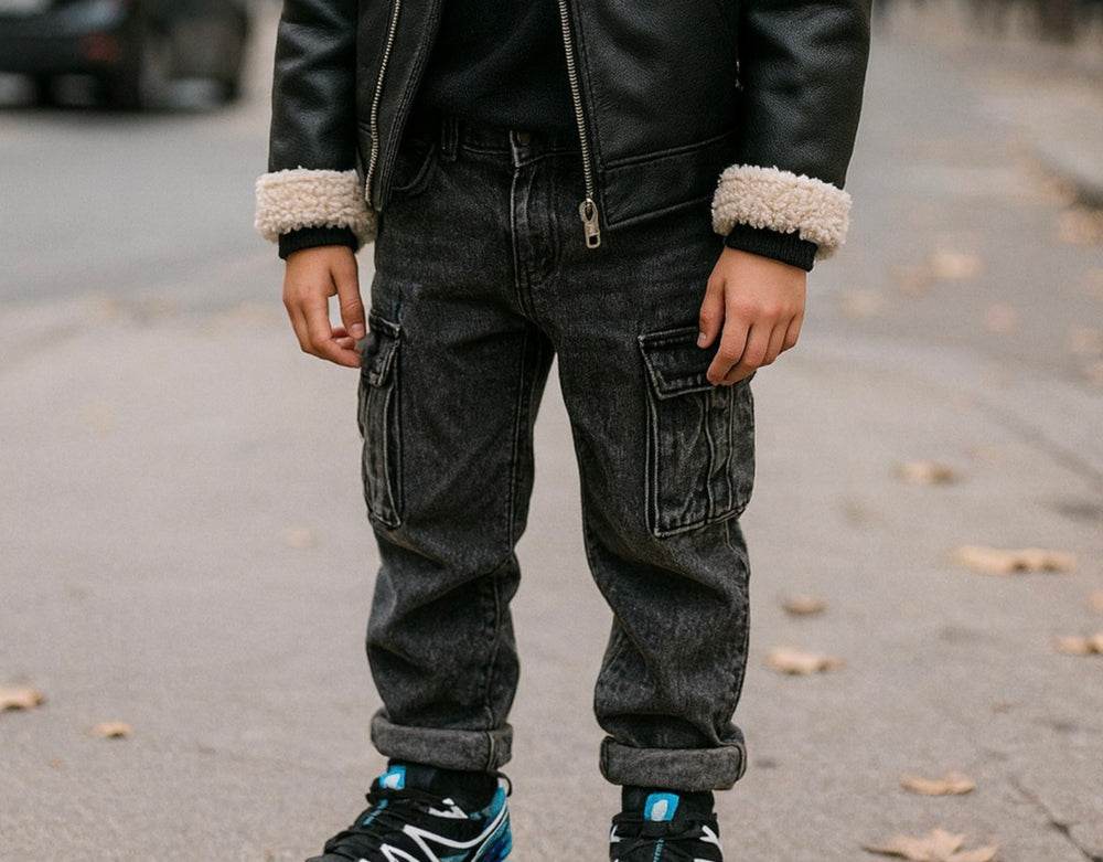 Jean Cargo Garçon – Gris Anthracite