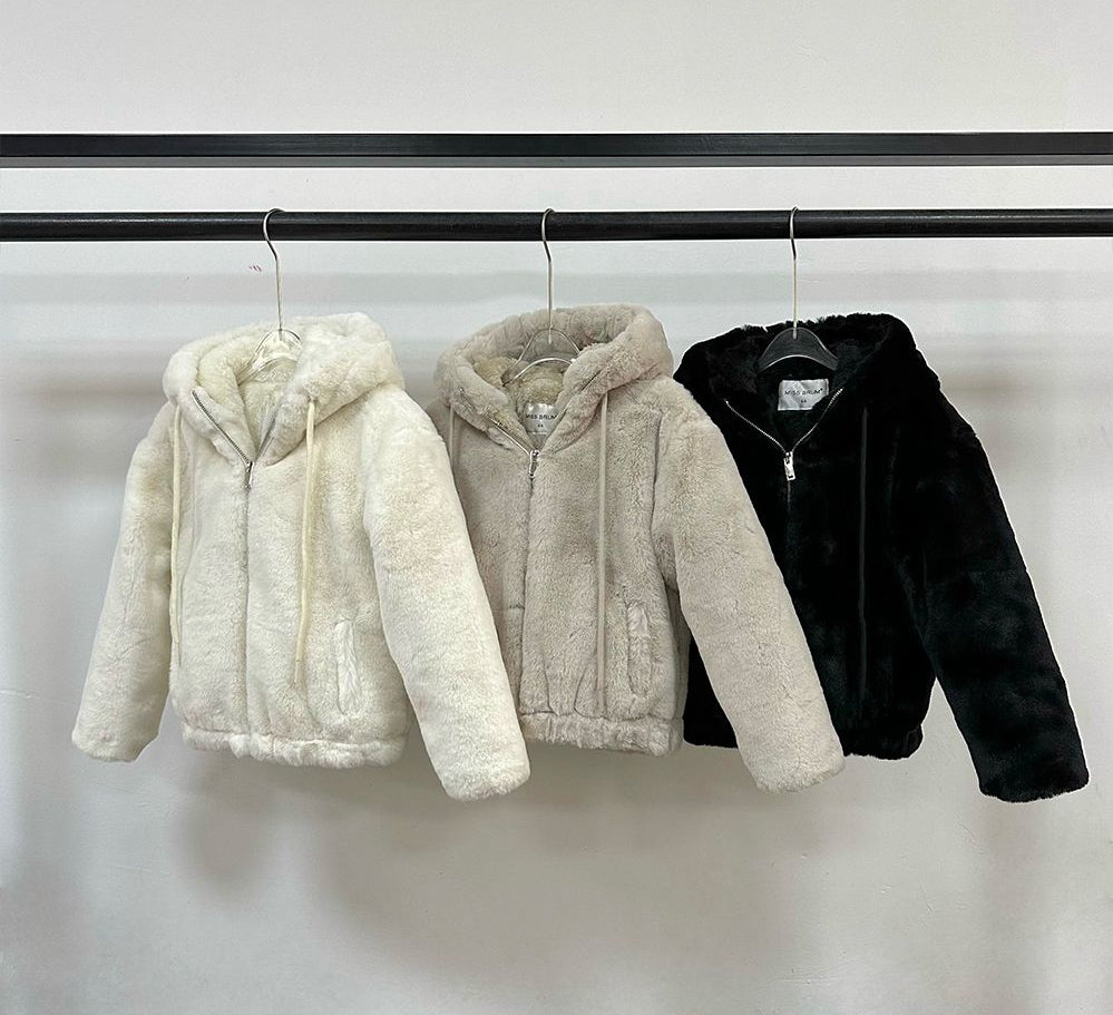 F190 – Veste Douce Polaire à Capuche Fille