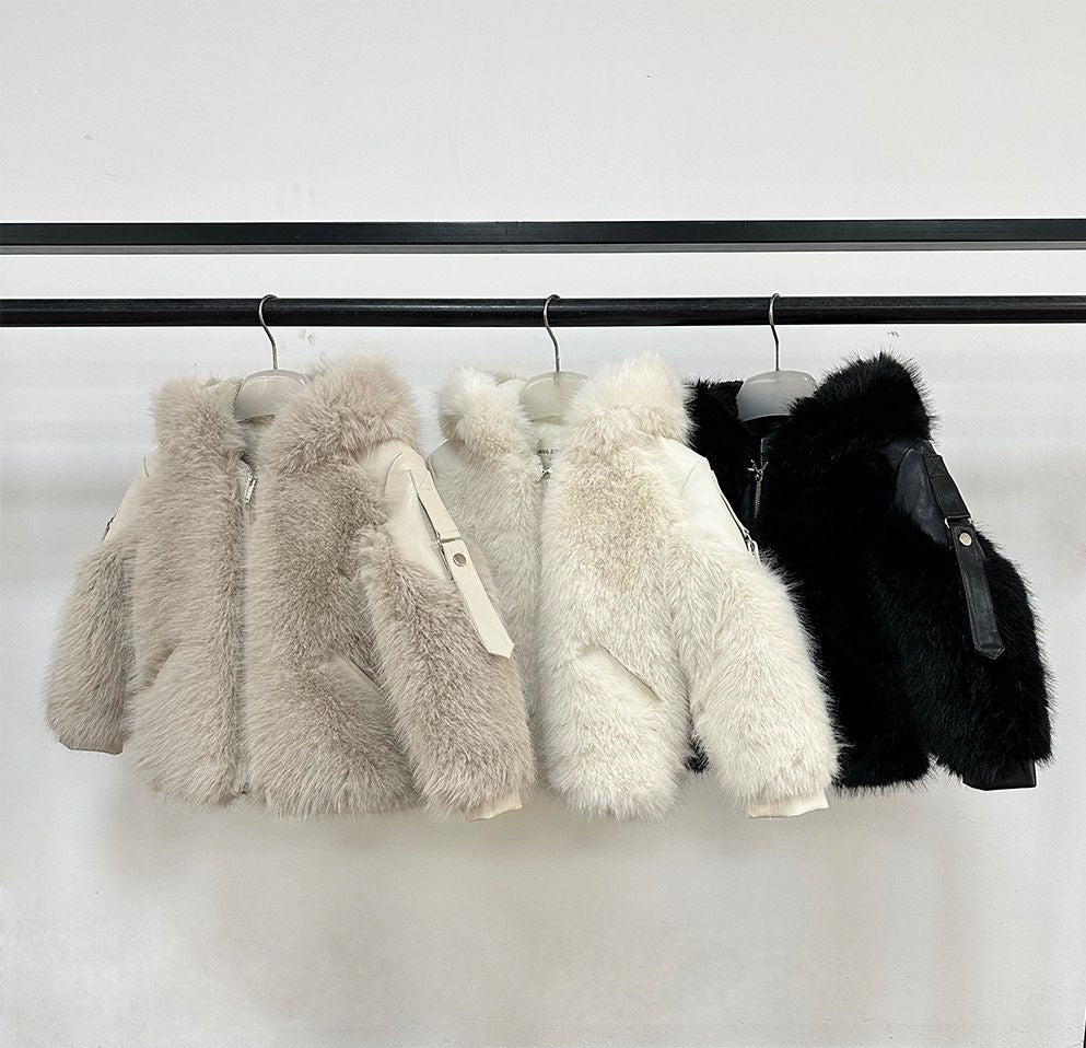 F187 – Blouson Fausse Fourrure Luxe Fille