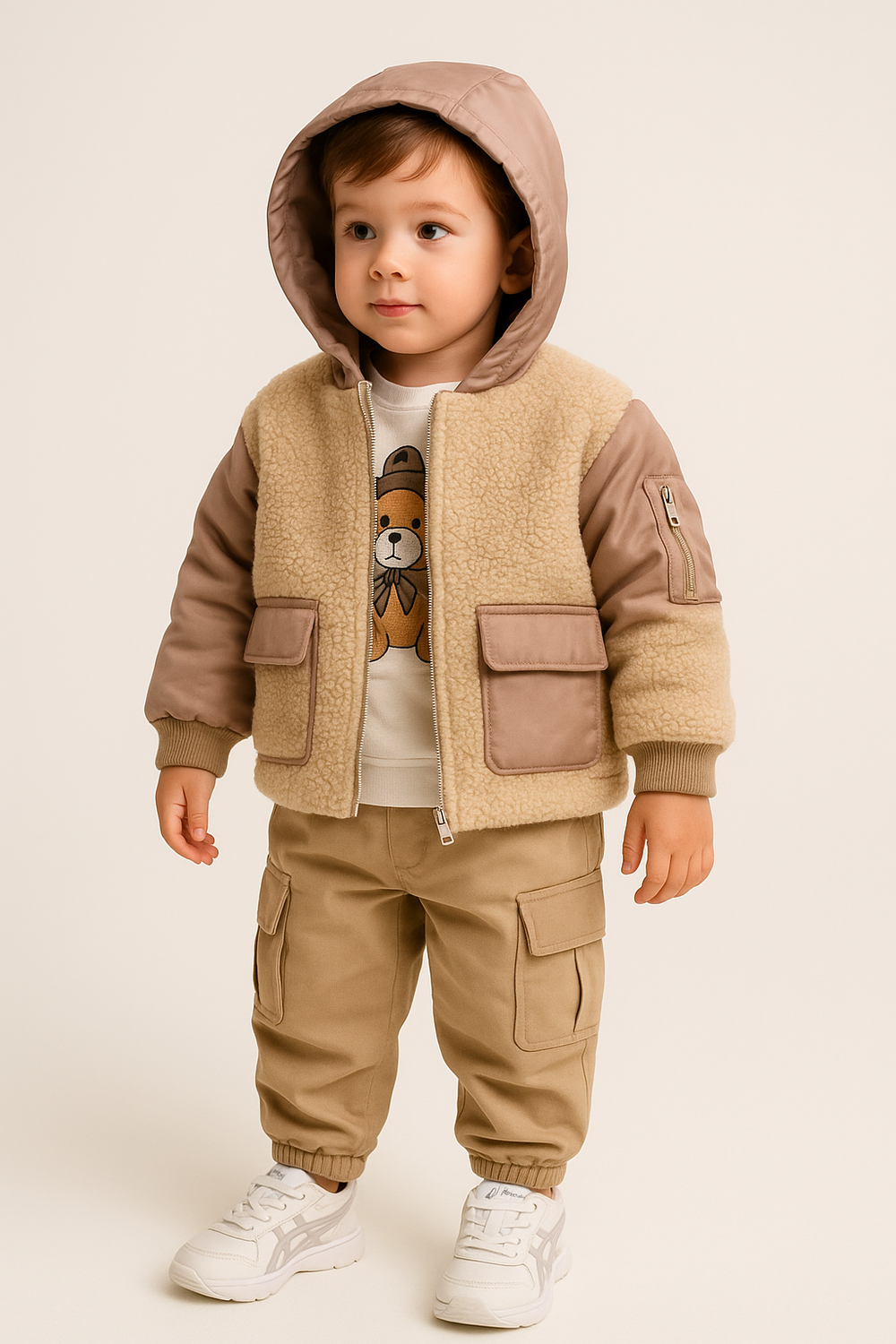 Veste Teddy Enfant Hiver – Douce & Stylée
