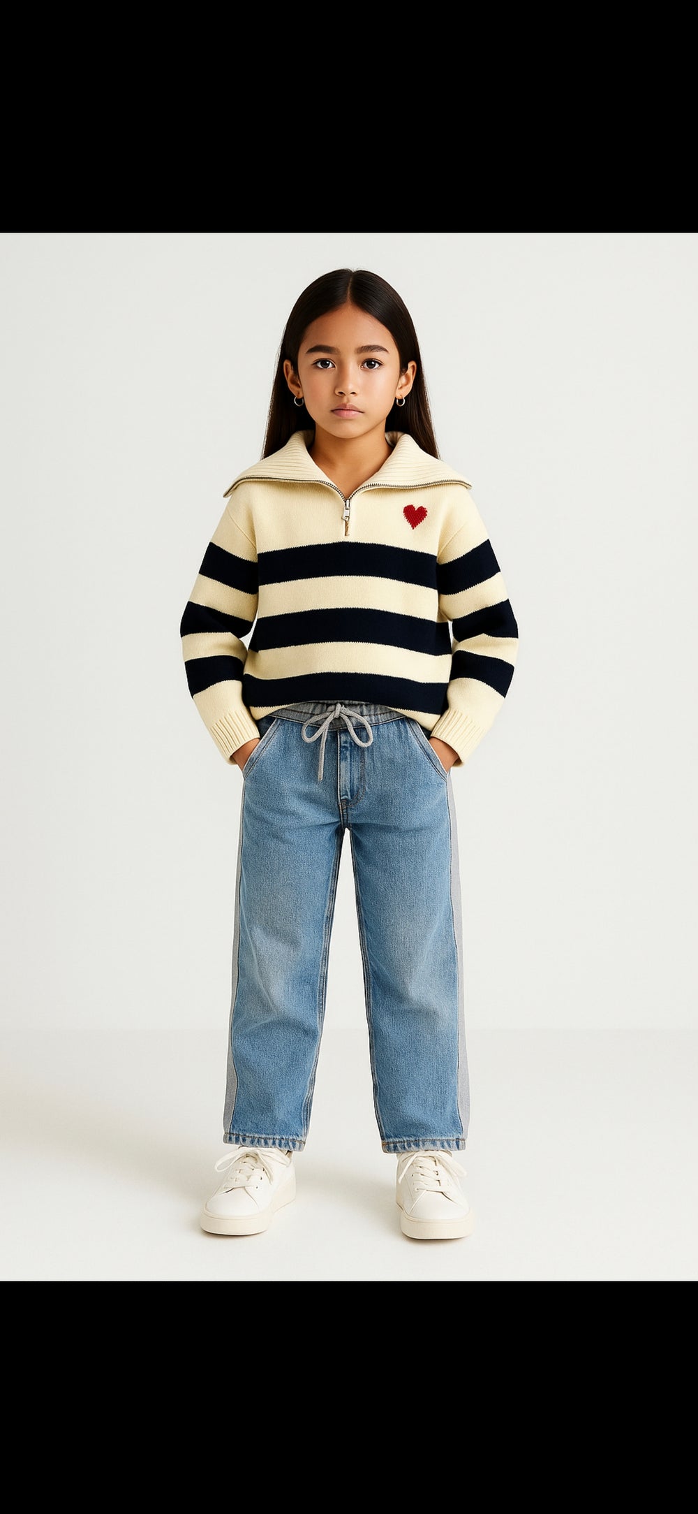 Jean oversize mix coton/denim (élastique & cordon)
